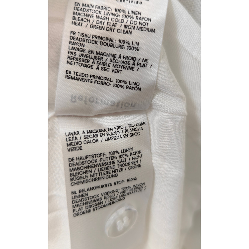 Reformation White Balia Linen Dress US 6 - Picture 12 of 13